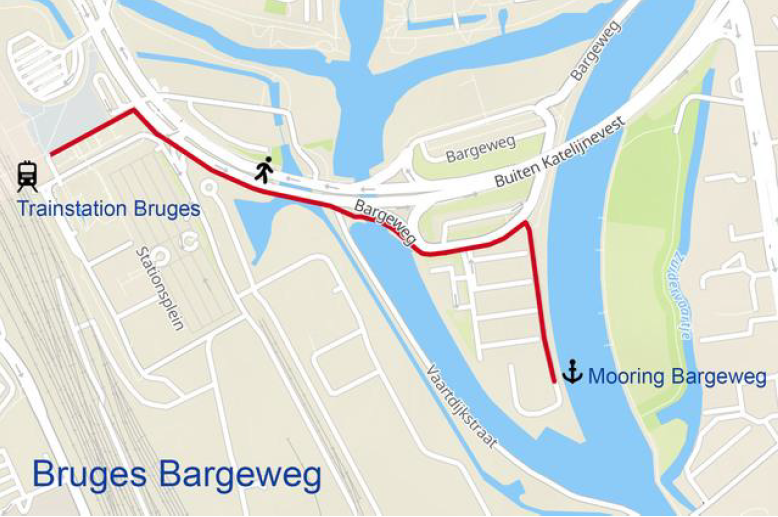 Bruges to Boat walking diagram